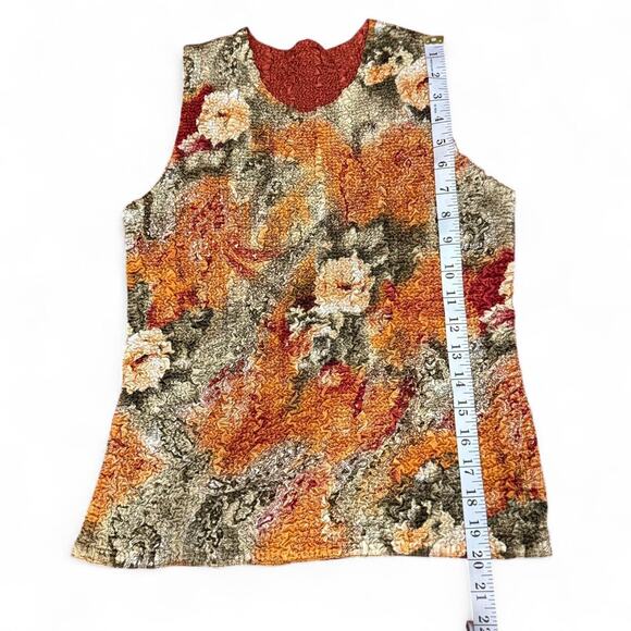 Reversible fairy grunge crinkle tank burt orange & floral womens size xs/small - Picture 6 of 6